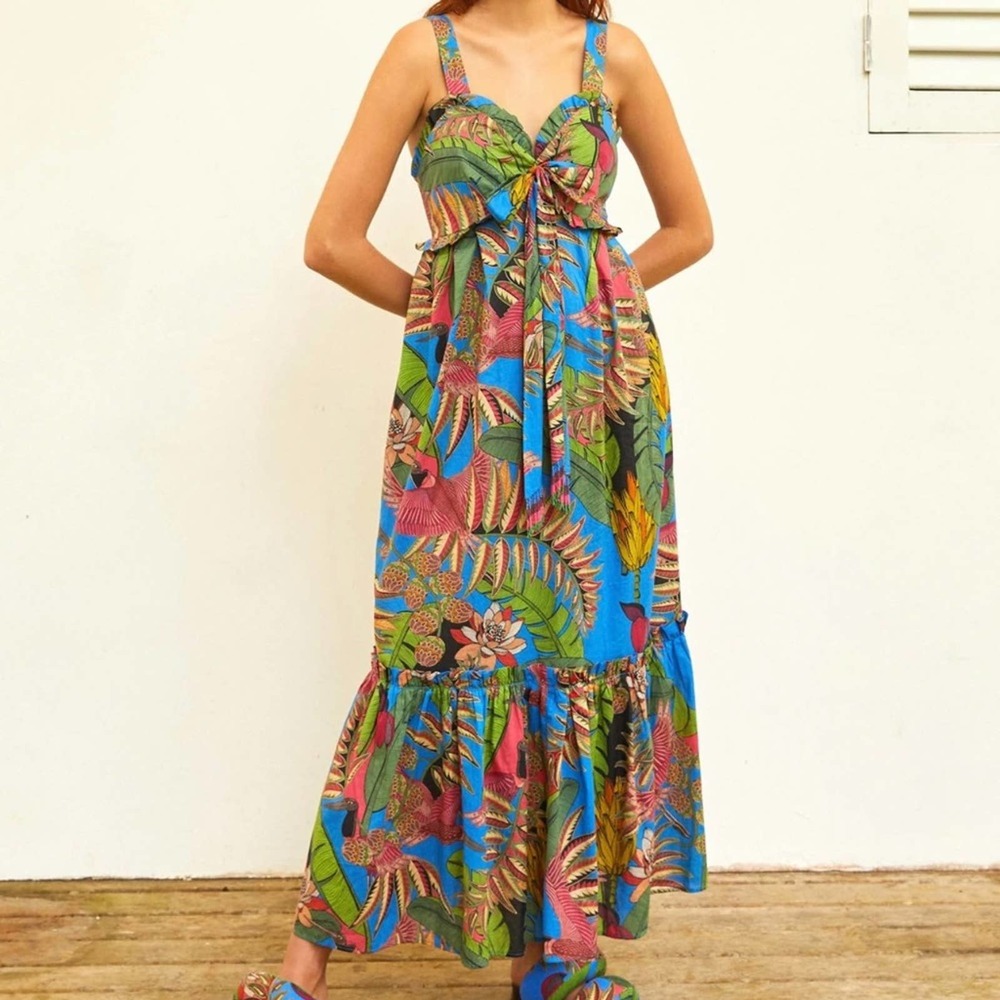 NWT Farm rio Totally Tuiuiu Halter Maxi Dress
